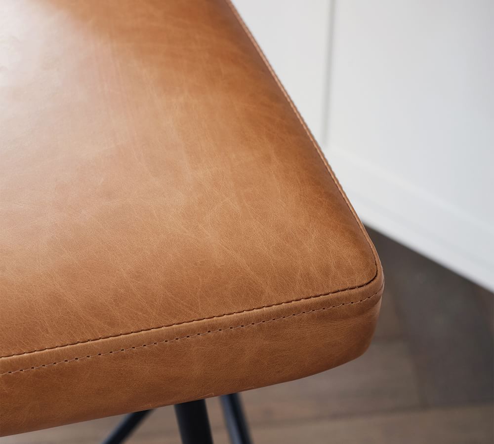 Maison Leather Swivel Bar & Counter Stools Pottery Barn