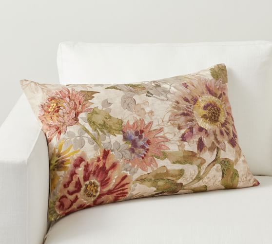 Autumnal Floral Lumbar Pillow Pottery Barn