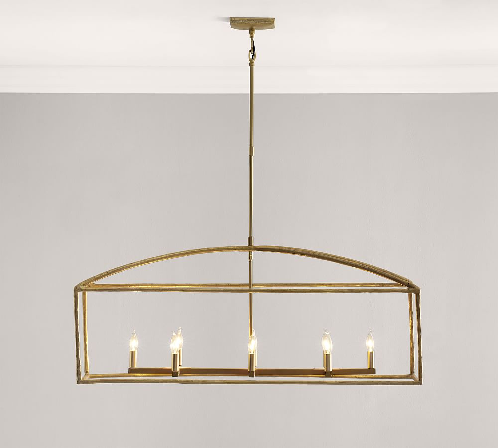 Fallon Forged-Iron Linear Chandelier | Pottery Barn