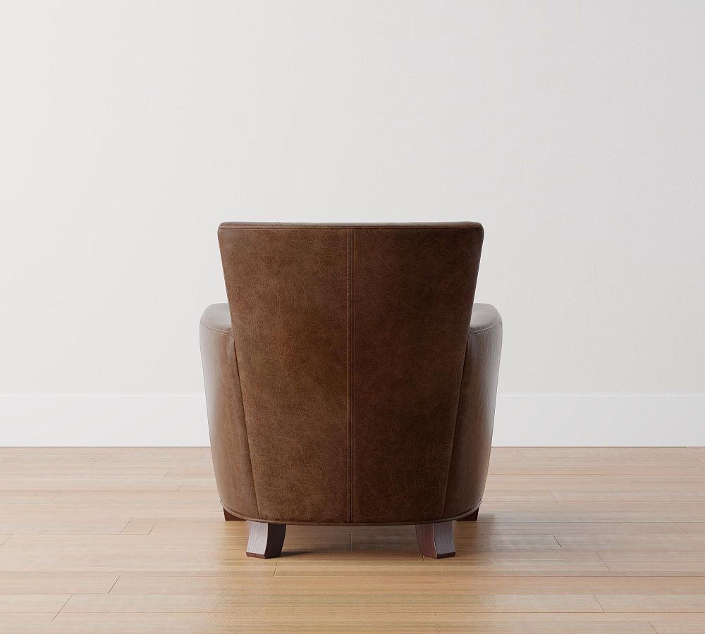 Irving Square Arm Leather Armchair Pottery Barn