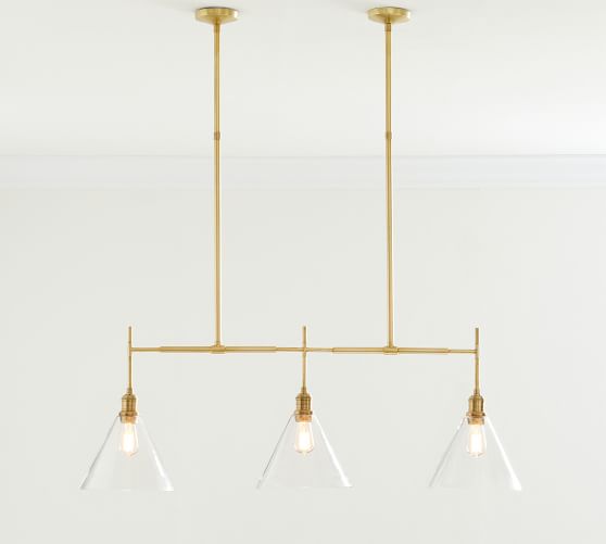 Flared Glass Linear Chandelier | Pottery Barn