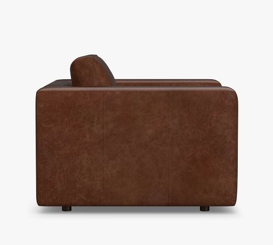 Carmel Square Wide Arm Leather Armchair | Pottery Barn