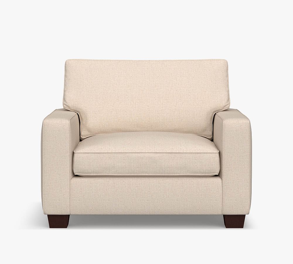 PB Comfort Square Arm Upholstered Chair-And-A-Half | Pottery Barn