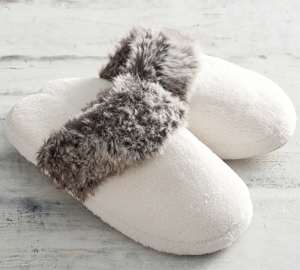 Faux Fur Ombre Slippers Pottery Barn