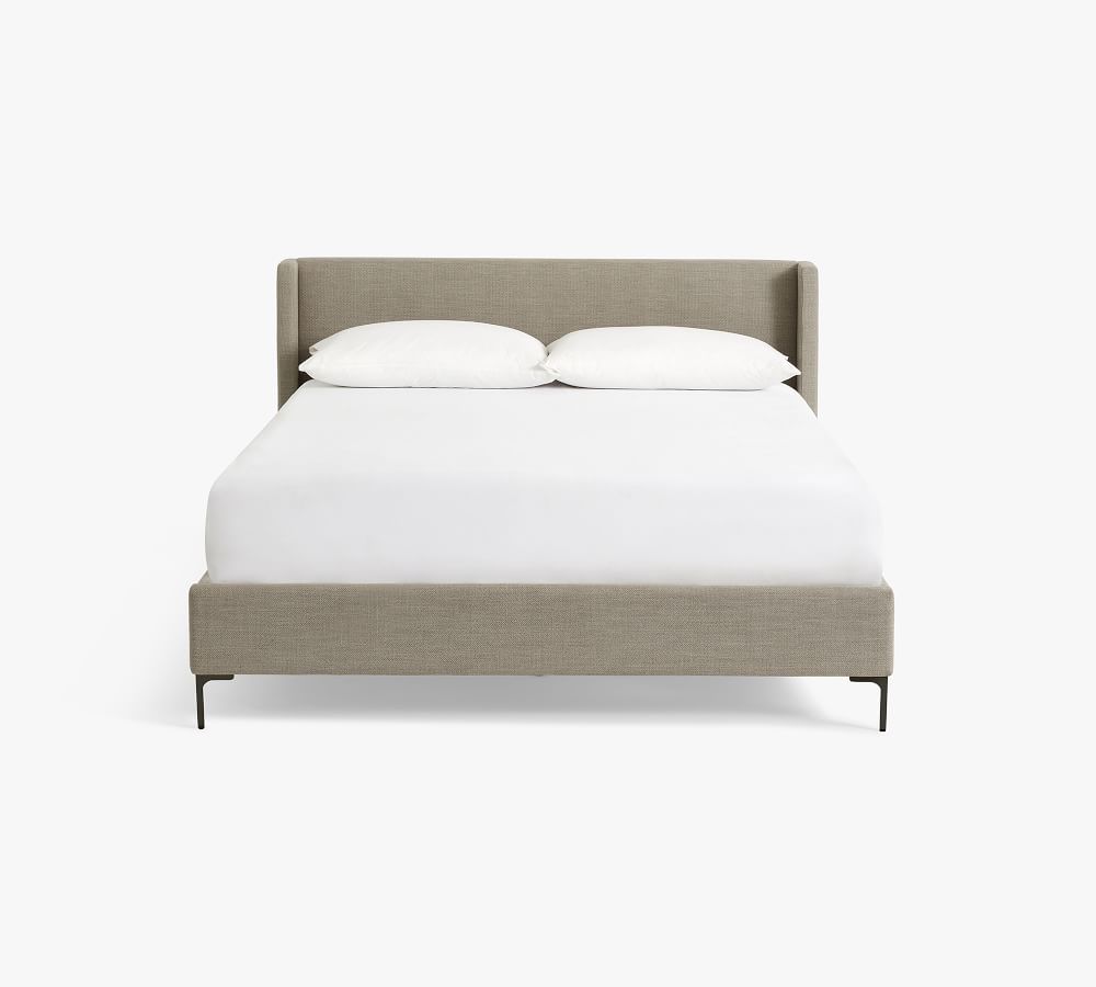 Jake Upholstered Platform Bed With Metal Legs Pottery Barn