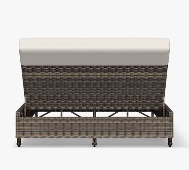 Torrey Wicker Double Outdoor Chaise Lounge | Pottery Barn