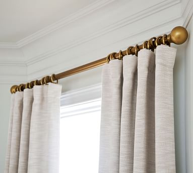 Seaton Textured Cotton Curtain | Pottery Barn