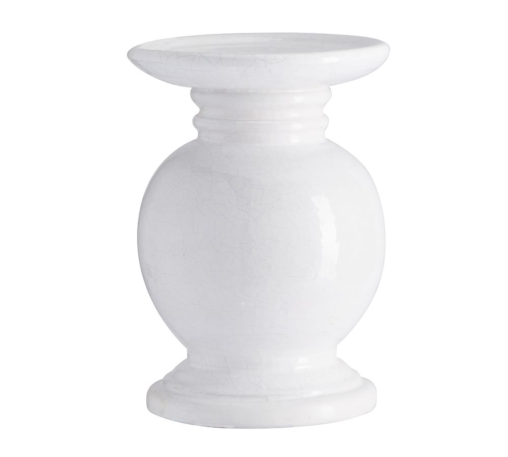 Salton White Ceramic Candle Holders | Pottery Barn