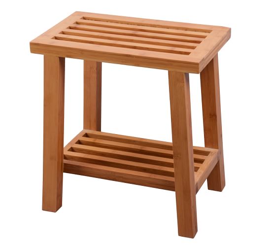 Mai Bamboo Shower Stool Pottery Barn