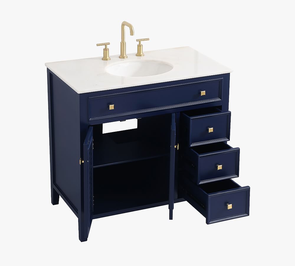 Concetto 36" Marble Top Single Sink Vanity Pottery Barn