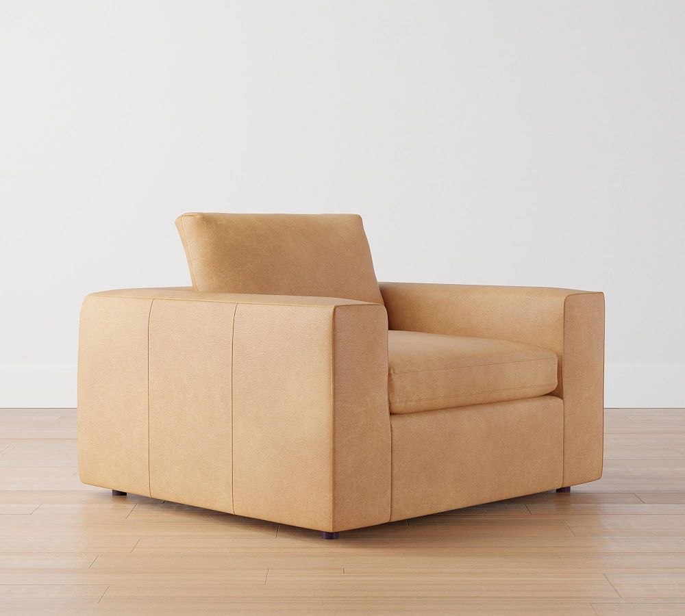 Wide leather online armchair