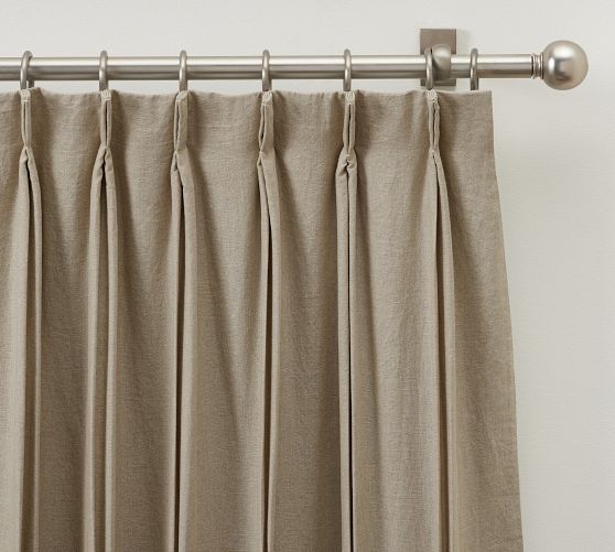 Open Box: Belgian Flax Linen Pinch Pleat Blackout Curtain | Pottery Barn