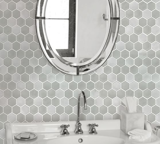 Hexagon Tile Removable Wallpaper Pottery Barn
