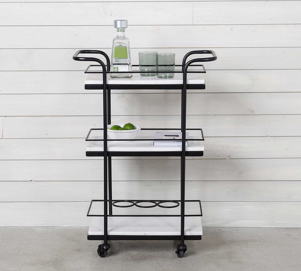 Miramichi Marble Bar Cart Pottery Barn