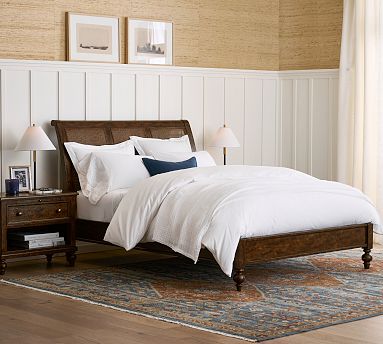 Augusta Cane Sleigh Bed | Pottery Barn