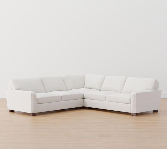 Turner Square Arm Upholstered 3-Piece L-Sectional | Pottery Barn