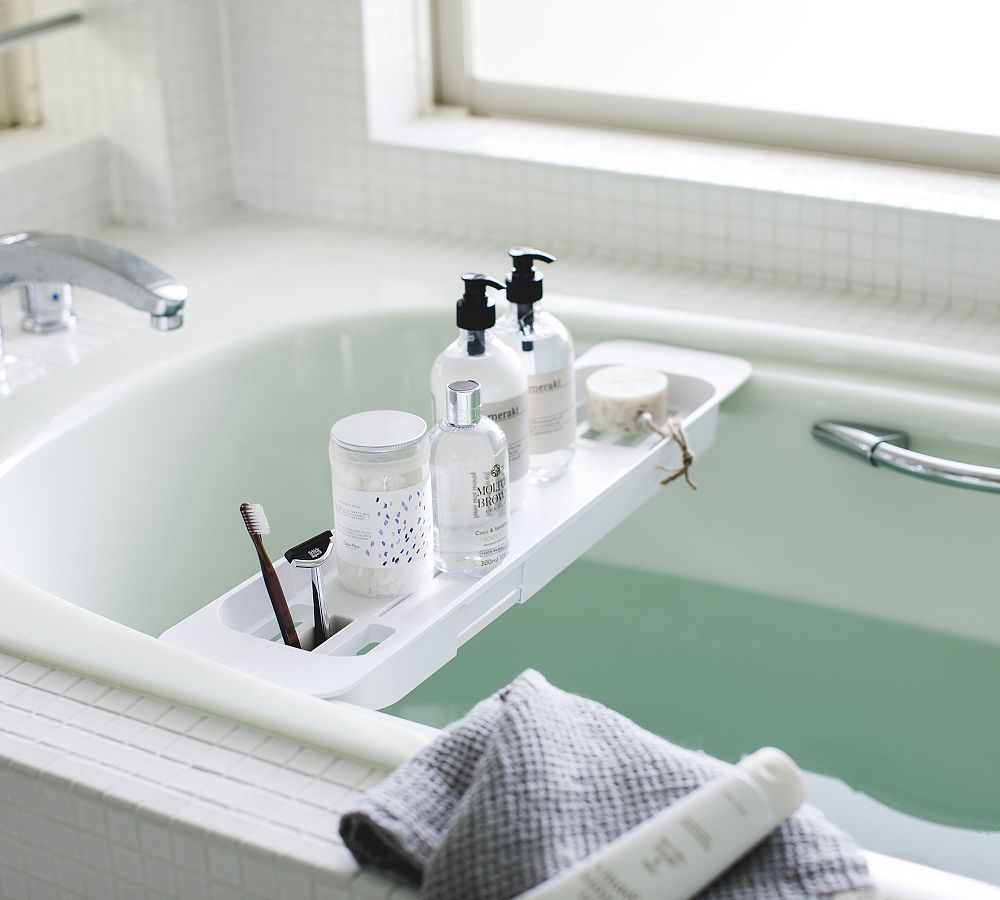 Yamazaki Expandable Bathtub Caddy Pottery Barn