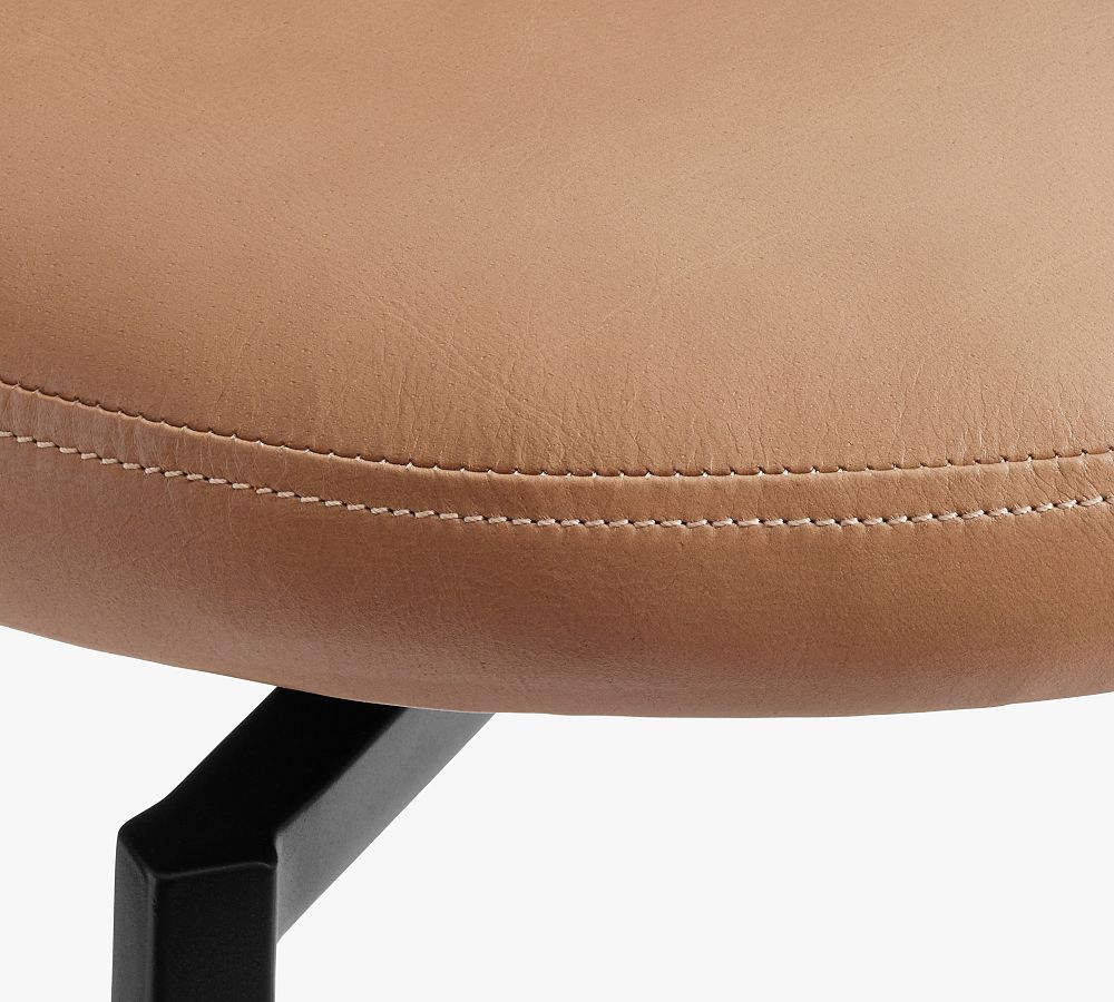 Hardy Leather Backless Swivel Counter Stool Pottery Barn