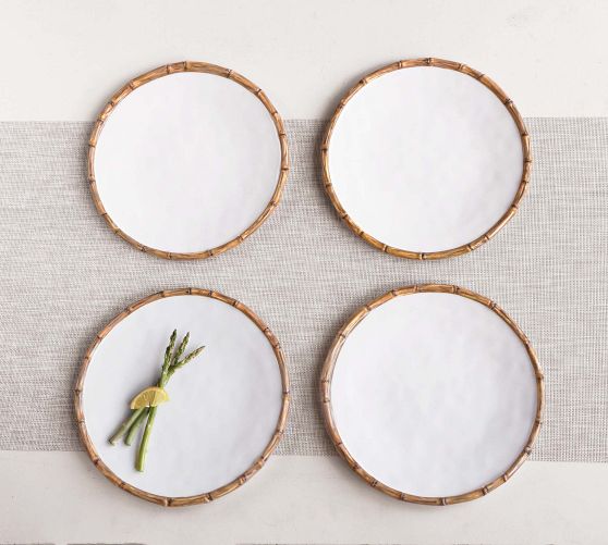 Bamboo Outdoor Melamine Dinnerware Collection Pottery Barn