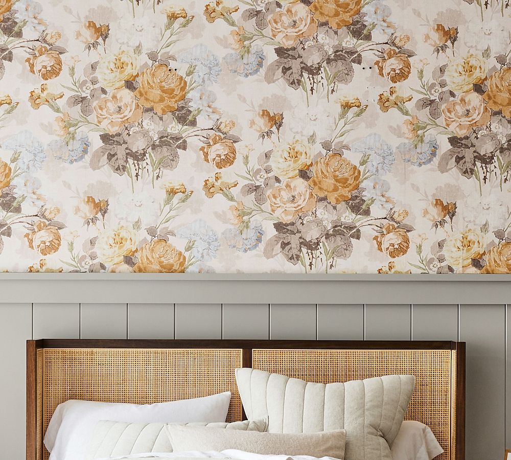 Vivienne Floral Print Wallpaper Pottery Barn
