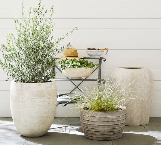 Modern meets natural in this assortment of planters | Porta Forma | Modern planters  outdoor, Outdoor planters, Planters