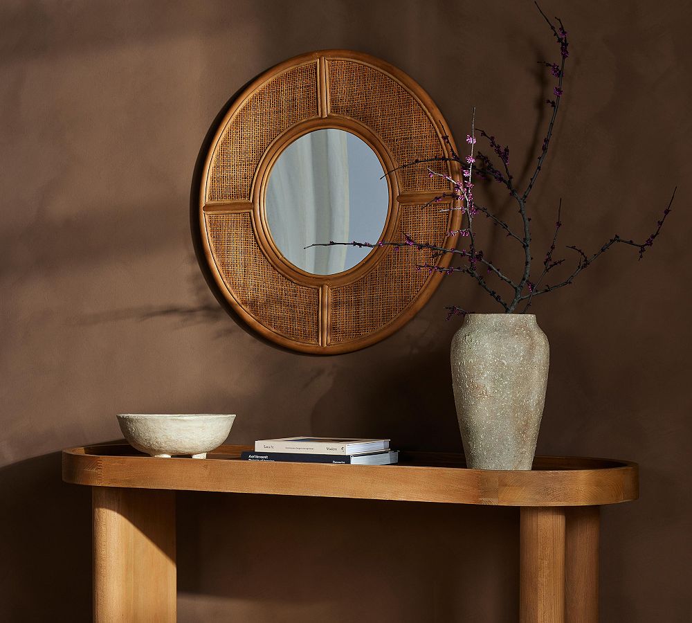 Aria Rattan Mirror - 32" | Pottery Barn