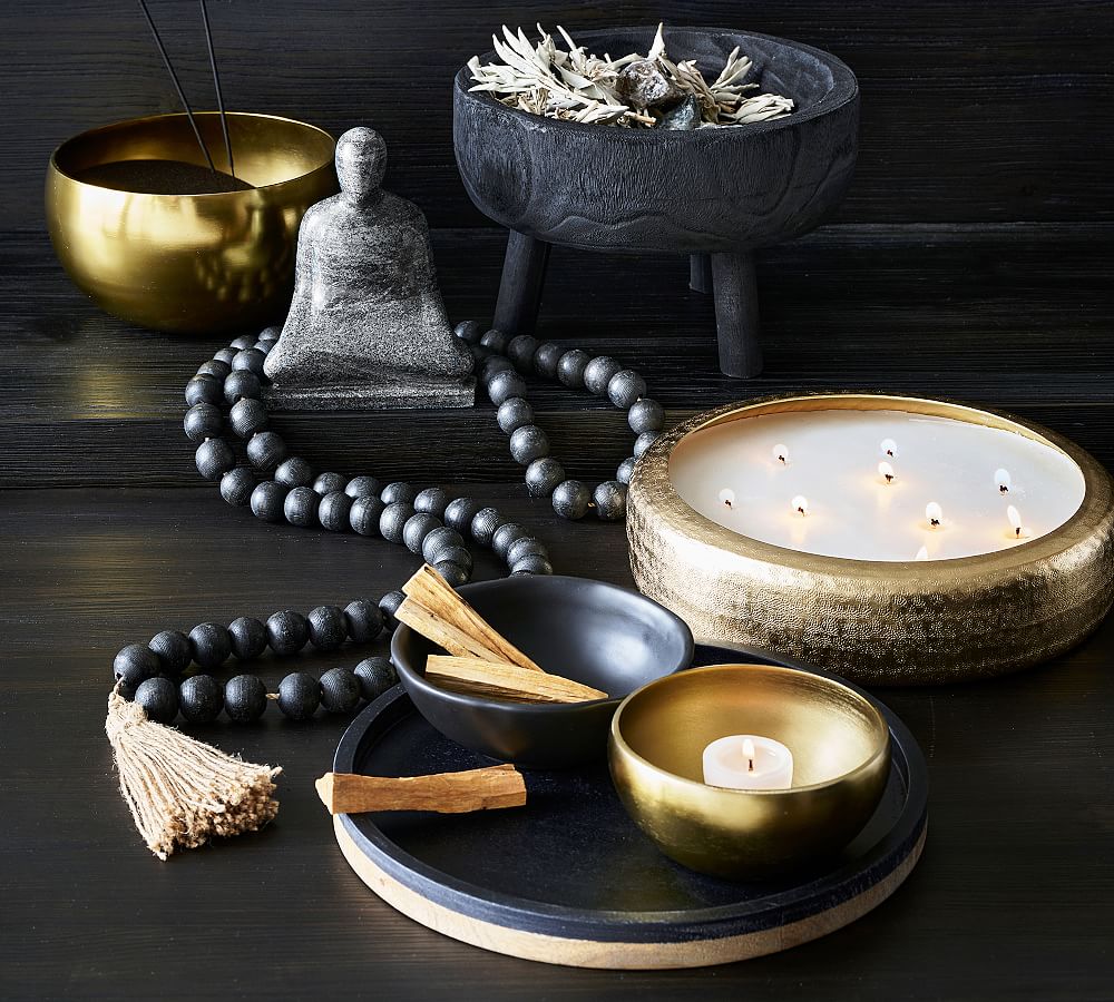 Pottery Barn Mindfulness Scent Collection - Black & Brass Accents