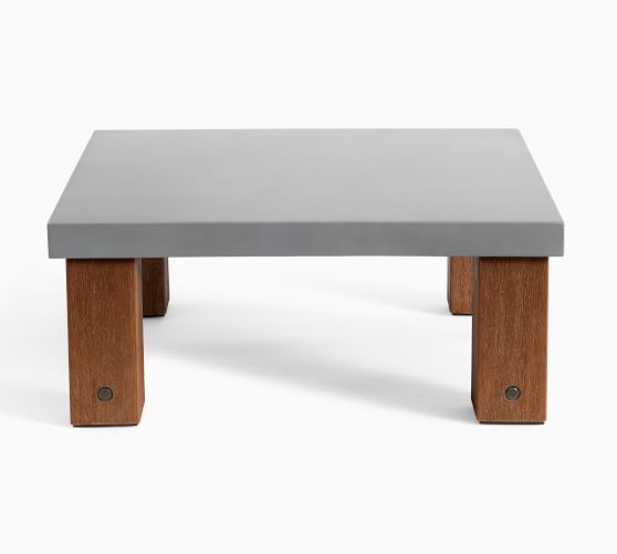 Abbott Concrete & Acacia Square Outdoor Coffee Table Pottery Barn