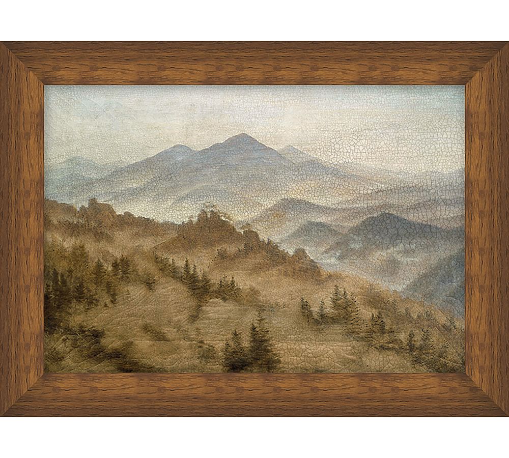 Crackled Mountain Range Framed Print