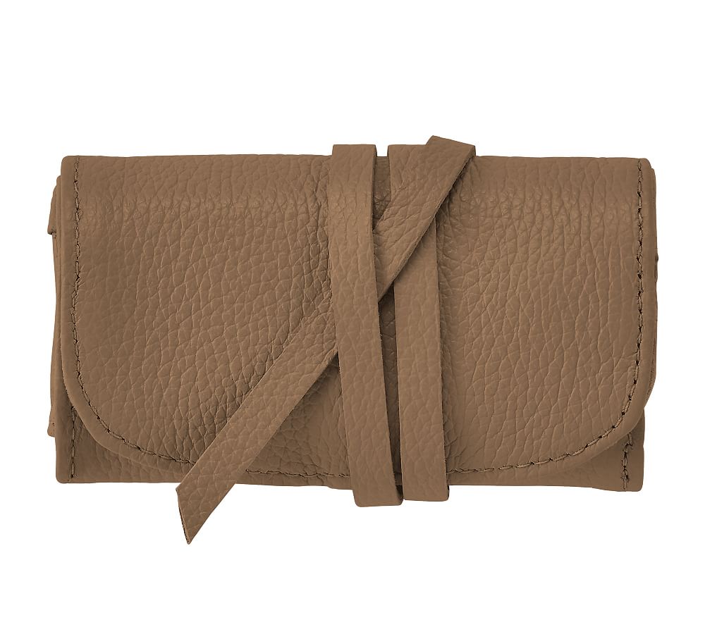 Emery Leather Travel Jewelry Roll | Pottery Barn