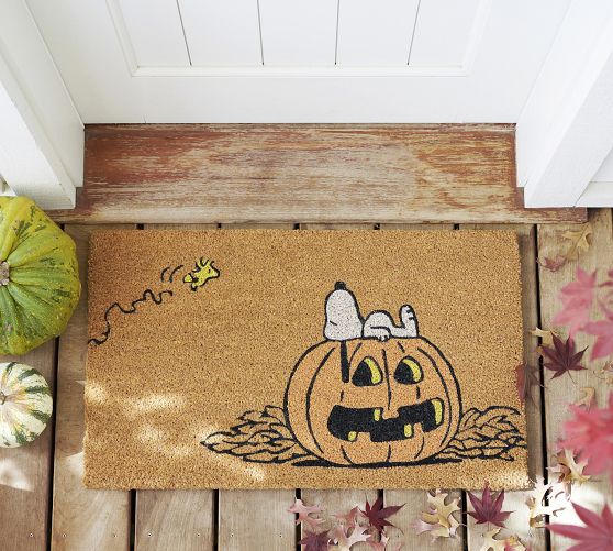 Peanuts™ Snoopy™ Pumpkin Doormat Pottery Barn