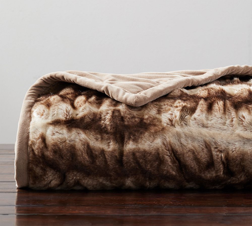 Faux Fur Ruched Throw Blankets Pottery Barn