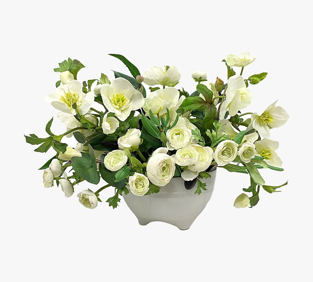 Faux Ranunculus In Vase