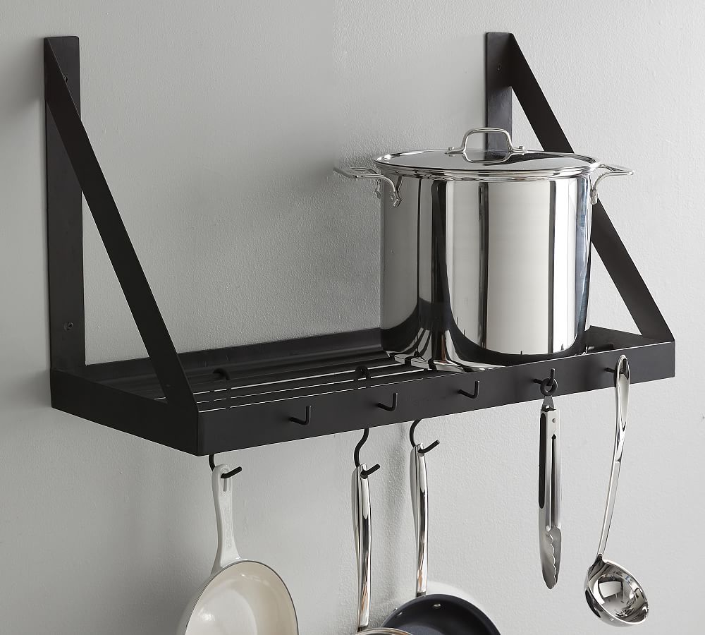 Kitchen Island Farmhouse Ladder Pot Rack, Oversized Pot and Pan