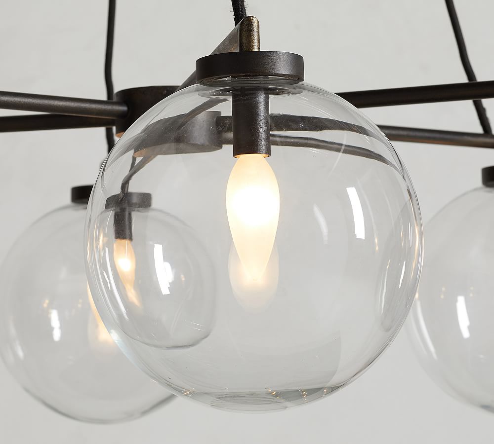 Claremont Glass Globe Round Chandelier Pottery Barn