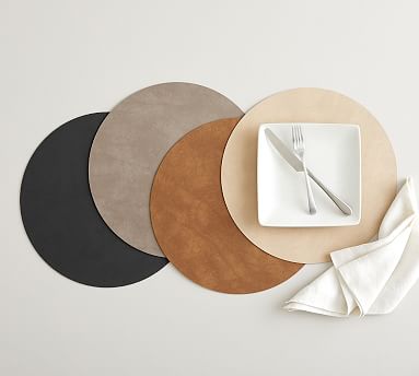 Faux Leather Round Placemat