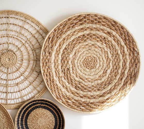 Double Handwoven Basket Wall Art - 40