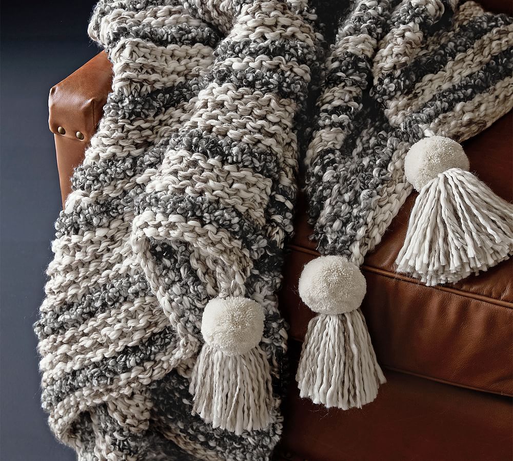 Kline Chunky Knit Throw Blanket Pottery Barn