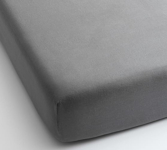 Belgian Flax Linen Fitted Sheet | Pottery Barn