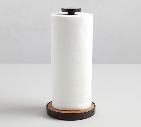 Wall Mounted Weathered Gray Wood Kitchen Paper Towel Roll Holder