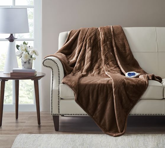 Beautyrest® Heated MicrolighttoBeber Throw Blanket Pottery Barn