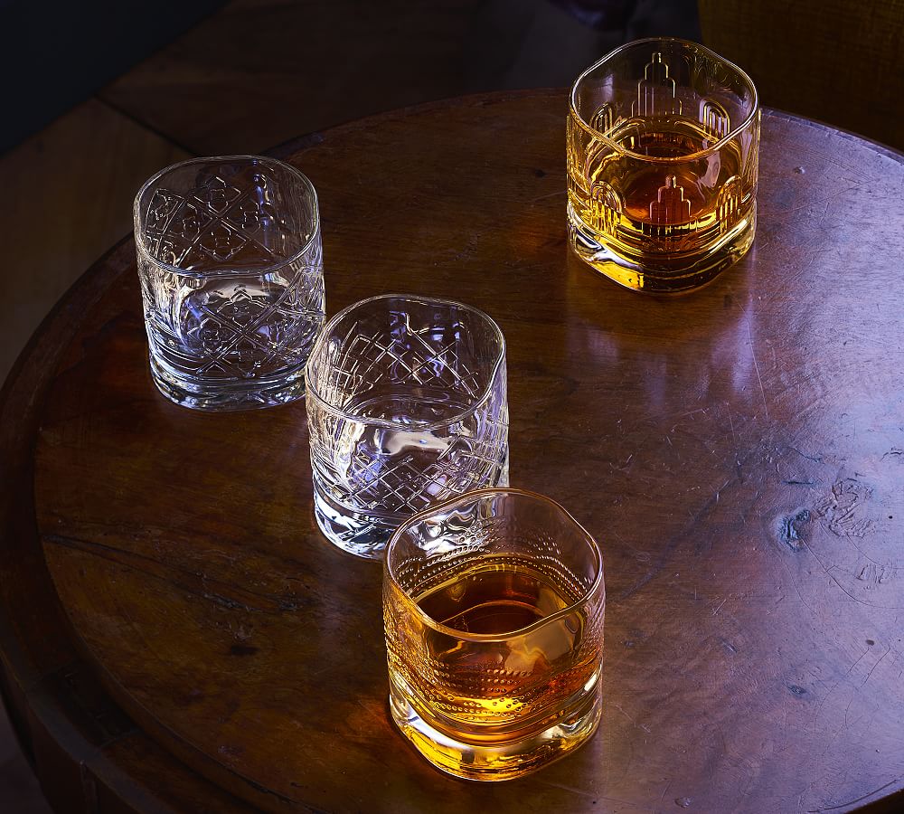 Whiskey Glasses Set of 6 with Elegant Gift Box,10 Oz Premium Old Fashioned Crystal  Glass