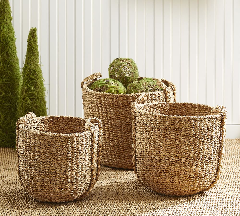 Andria Handwoven Seagrass Baskets - Set of 3