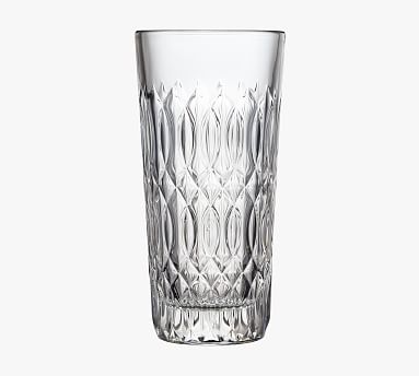 Pottery Barn Sweet July Herringbone Handcrafted Glass Highball