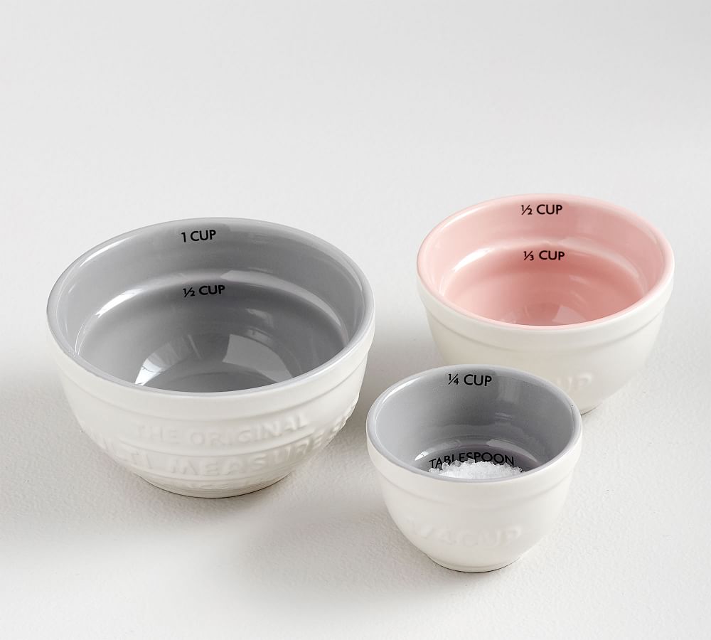 Stoneware Batter Bowl Measuring cups, Grey - Set of 4