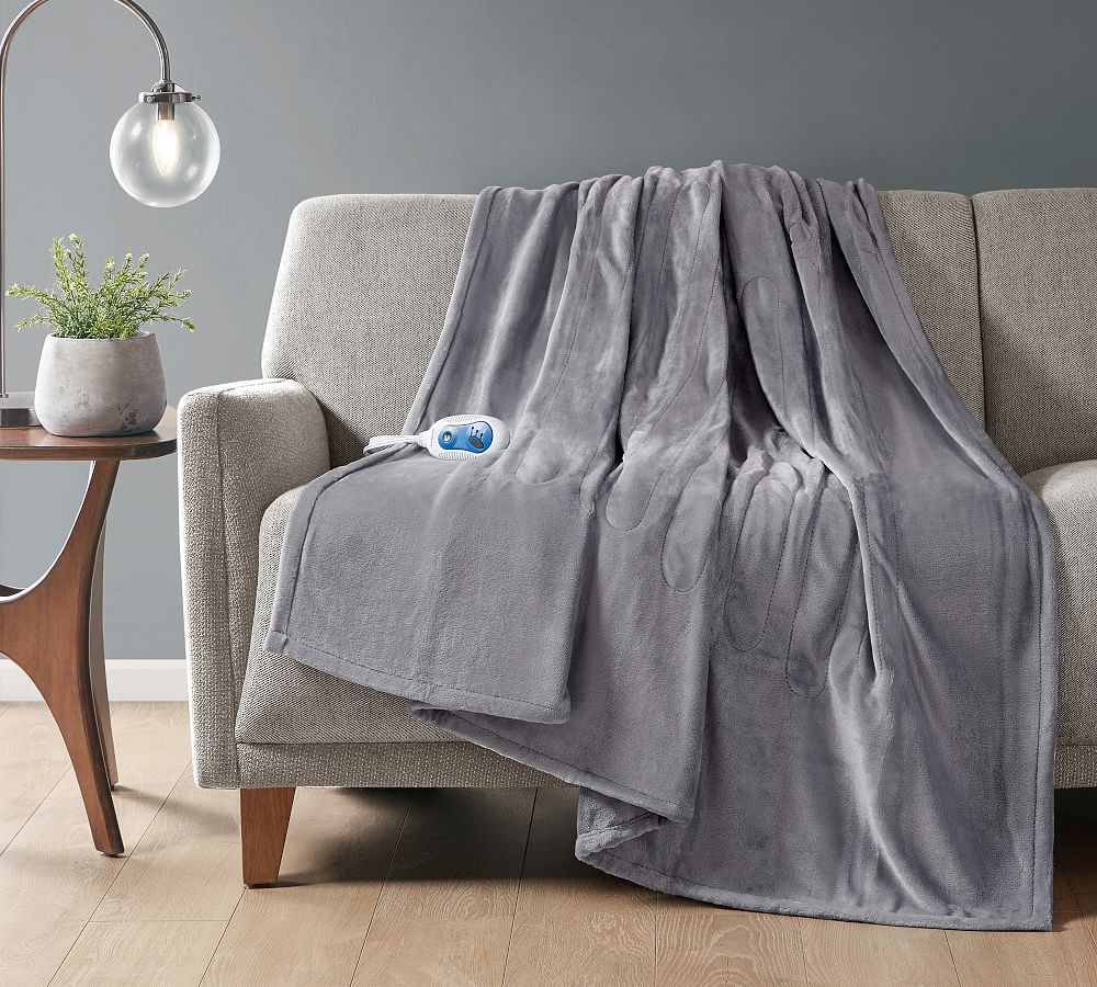 Beautyrest® Heated Plush Throw Blanket Pottery Barn