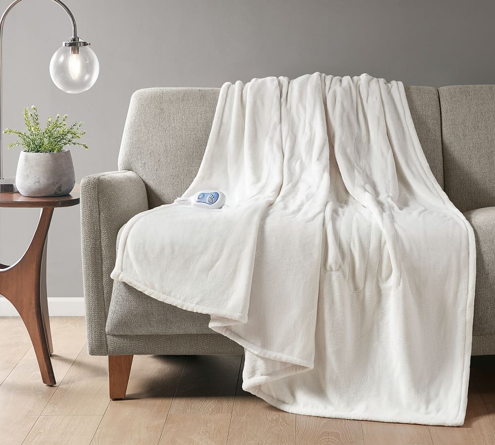 Beautyrest® Heated Plush Throw Blanket Pottery Barn
