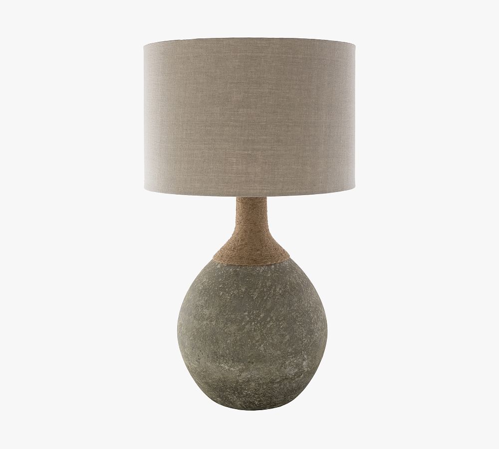 Caldonia Hand-Blown Glass & Woven Table Lamp