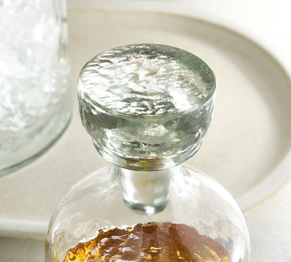 Hammered Glass Bottle & Glass Decanter - Santa Barbara Design Studio