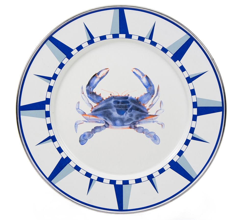 Golden Rabbit Blue Crab Enamel Collection | Pottery Barn